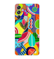 PrintiFy Samsung Galaxy M34 5G ile Uyumlu Retro Color 6  Kamera Korumalı Şeffaf  Kılıf