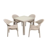Mandella Elit Rattan 90x90 Eylül Koltuk Camlı Masa Takımı Çölbeji
