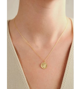Kişiye Özel 925 Ayar Gümüş Minimalist Dünya Model Kolye (Gold)