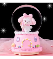 Sanrio kuromi Büyük Boy Püskürtmeli Müzikli Işıklı Kar Küresi