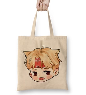 Chibi Face Suga Bts 02 Bez Çanta Uzun Saplı