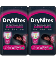 Drynites Emici Gece Külodu/Külot Bez Kız 4-7 Yaş 17-30 KG Large 20 Adet 2PK*10 Alt Islatmalara Karşı