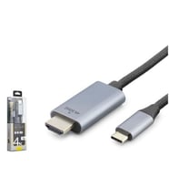 iETOP TH03A Type-C to HDMI Görüntü Kablosu 4K 30 Hz Örgülü 1 m Gri