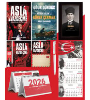 Asla Vazgeçme - Ayraç - Kartpostal - Poster - Müjdat Gezenle Kürek çekmek -  2026 Ajanda Kalpaklı - Ay Yıldız Duvar Takvimi - Masa Takvimi