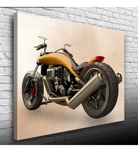 Futuristik Concept Kahverengi Motosiklet Kanvas Tablo 50 x 70