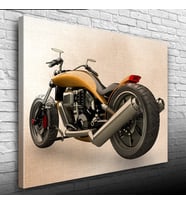Futuristik Concept Kahverengi Motosiklet Kanvas Tablo 50 x 70