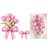 DEKORATİF SÜS İKİ BOY LALE FİYONK PEMBE SET:25ADET-
