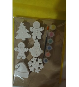 Yılbaşı Temalı Taş Boyama Seti (6 Figür + Boya & Fırça)  Çocuklar için Eğlenceli Aktivite  Noel Hediye Seti