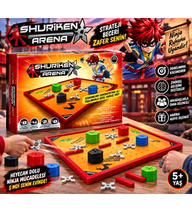 Shuriken Arena Kutu Oyunu Ninja Temalı Strateji ve Beceri Oyunu Eğlenceli Aile ve Arkadaş Oyunu