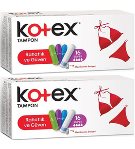 Kotex Tampon Süper 32 Li Set (2PK*16)