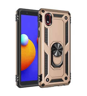 Samsung Galaxy A01 Core Kılıf Sofya Yüzüklü Silikon Kapak - Gold