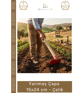 #Çapa Yarımay Bahçe Tarla Tarım Profesyonel Keskin Sağlam Metal İşleme Çapa 15x24 cm Çelik
