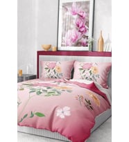 %100 Pamuk Saten Nevresim Takımı Lastikli Çarşaf Deluxe Çift Kişilik 3d Pink