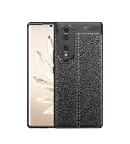 Huawei Honor 70 Kılıf Deri Görünümlü Slim Silikon (Siyah)