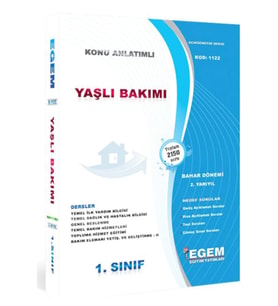 Egem Eğitim Yayınları Aöf 1. Sınıf Yaşlı Bakımı Bahar Dönemi Konu Anlatımlı Soru Bankası 2.Yarıyıl (Çok Renkli)