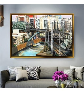Altın Çerçeveli dekoratif tablo l977 (Gold)