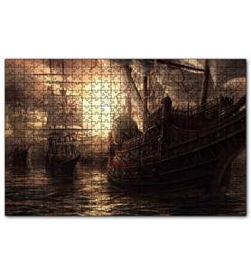Cakapuzzle Korsan Gemileri Jolly Roger  Puzzle Yapboz MDF (Ahşap) (120 Parça)