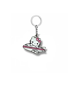 Hello Kitty Pembe Uçak Figürlü Anahtarlık – Sevimli ve Renkli Metal Aksesuar