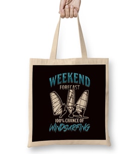 Weekend Forecast Windsurfing Windsurfer Sailboarding Ocean Bez Çanta Uzun Saplı