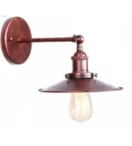 MYLİGHTS  RETRO RUSTİK BAKIR ESKİTME APLİK  23CM EN  DUVAR LAMBASI (Siyah)