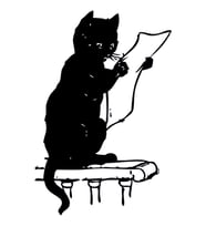 OKUYAN KEDİ FOLYO STİCKER 50cm Uzunluk (Karışık)