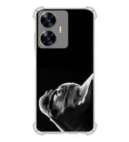 PrintiFy Realme C55 Uyumlu Köpek 1 Baskılı Şeffaf Köşe Korumalı Antişok Kılıf