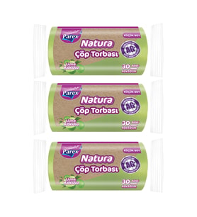 Natura Çöp Torbası Küçük Boy 30'lu 40 x 50 cm Üçlü Paket