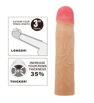 MorGece 7.6 cm Uzatmalı Gerçekçi Penis Kılıfı