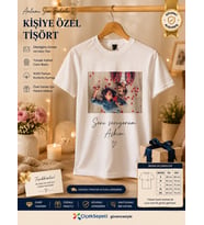 Kişiye Özel Baskılı Pamuklu Beyaz Tişört Fotoğraflı, İsim ve Yazı Baskılı Unisex Bisiklet Yaka