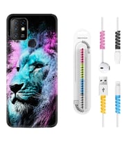 INFINIX Hot 8 9 10 11S Hot 10 Play 10T Kılıf Kablo Koruma Spiral Silikon Pink Blue Leon 1603