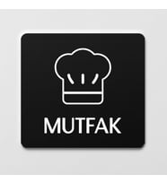 Mutfak Kapı Levhası Ofis Yönlendirme Kapı İsimlik Mutfak Tabela (Siyah)