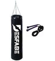 Desfabe Boxing Star 70x25 Cm Zincirli Boks Kum Torbası Siyah+Atlama İpi