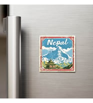 Nepal Nepal - Posta Pulu Temalı Ülke - Baskılı Buzdolap Magneti Kare - 9x9 cm