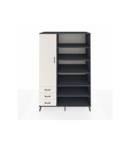 Kronos Dolap 9 Raflı 3 Çekmeceli 3 Kapaklı 132x59x195 Antrasit-Aytaşı/Aytaşı