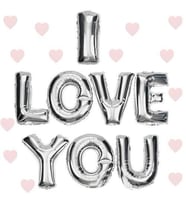 I Love You Folyo Balon Gümüş Renk 35 Cm