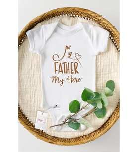 Father My Hero Özel Tasarım Bebek Zıbın Pamuklu Çıtçıtlı Body