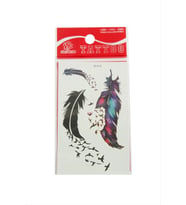 Kuş Tüy Tattoo Dövme Sticker (Beyaz)