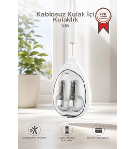 Torima Bluetooth Kulaklık Kulak İçi Stereo Kablosuz Kulaklık G65 Beyaz
