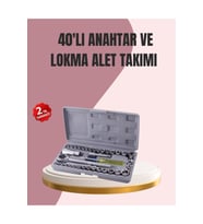 Otomotiv ve Ev Kullanımı İçin 40 Parça Lokma Anahtar Seti Taşıma Çantalı