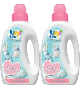Uni Baby Çamaşır Yumuşatıcı 1500Ml Hassas Ciltler İçin/Hipoalerjenik (Pembe) (2 Li Set)