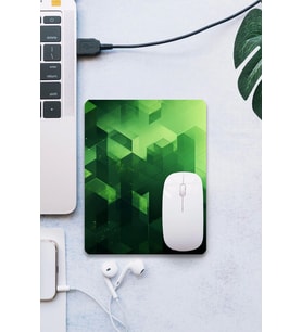 SonicTouch Yeşil Küpler Pürüzsüz Yüzey Kaymaz Taban Dikişsiz Kenar Gamer Oyuncu Mouse Pad 19x23cm