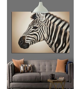 Zebra Baş Portresi Dekoratif Kanvas - Mdf Ahşap Tablo