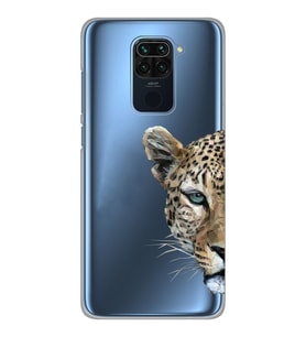 Xiaomi Redmi Note 9 Uyumlu Kaplan Desenli Şeffaf Telefon Kılıfı