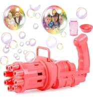 PEMBE ÇOKLU KÖPÜK ATAN KÖPÜK TABANCASI BUBBLES GUN BALONCUK TABANCASI PİLLİ KÖPÜK MAKİNASI PİNK GUN