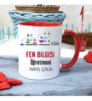 Fen Bilgisi Öğretmenine Özel Öğretmenler Günü Hediyesi Kişiye Özel Kupa Bardak
