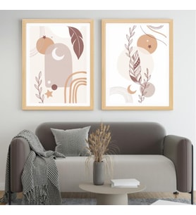 3'lü Bohem Naturel Desen Foreks Tablo