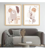 3'lü Bohem Naturel Desen Foreks Tablo