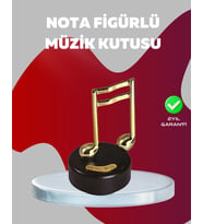 Altın Nota Figürlü Dönen Müzik Kutusu Dekoratif Music Box