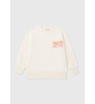 Kız Çocuk Krem Pozitiflik Oversize Sweat