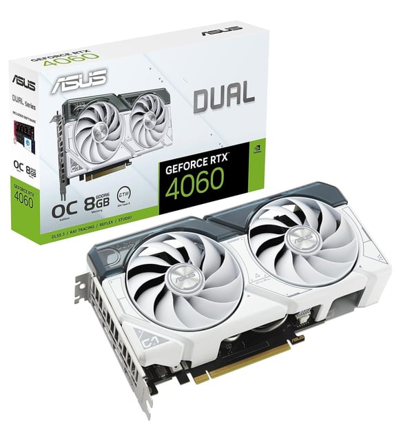 GeForce RTX 4060 DUAL-RTX4060-O8G-White 8GB GDDR6 2535MHz OC HDMI